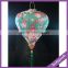 XK110 diamond shape green printing holiday lantern indoor hanging fabric lantern wholesale