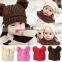 New Korean New Fashion Baby Girls Boys Kids Children Dual Ball Knit Sweater Cap