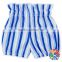 High Quality Sweet Blue White Stripe High Waist Seersucker Toddler Girls Shorts Kids Summer Bubble Shorts