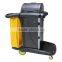 Plastic Janitor Services Cart Trolly with Wheels