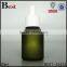  china rosted dark green cosmetic lotion essential oil perfume 30ml glass bottle with dropper with pp white dropper