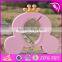 New design cute crown pink wooden girls piggy bank W02A255
