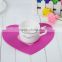 Custom silicone coasters heart shaped colorful silicone pot coaster
