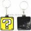 Factory supply square shape custome silicone rubber keychains