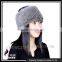 CX-E-28B Knitted Mink Real Fur Elastic Fashion Headband