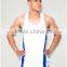 Blue Plain 100% Polyester Dry Fit Performance Training Vest with Mesh Panel Technical Sports Tank Top Blank Racerback Tank Top