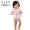 100 Cotton Infant Baby Clothing Toddler Girls Pink Bodysuit Cute Big Eyes Lace Baby Romper