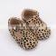 Leather baby girl leopard print vintage style sandals baby shoes