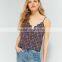 Pins & Needles loose fit button floral printed scallop edges cami strappy tanks