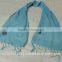 Hand woven cotton scarf with hand embroidery