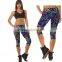 Summer fashion print sports seventh leggings sexy women short capris