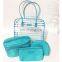 Strips Pattern PVC Transparent Cosmetic Jewelry Toiletry Bag for Travel Storage