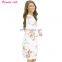 Latest fashion long sleeve A-line boho style floral print tunic dress