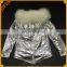 Genuine Raccoon Fur Jacket Whollesale Women Tops Parka