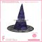 Polyester material made conical skull decorated witch hat spider web on the hats