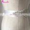 Beaded Crystals and Rhinestones Bridal Wedding Dress Belt with Satin Ribbon