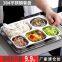cheap factory direct stainless steel bento box plate fast food pan Japanese Bento pot multi-function three four five grid with PP cover and steel cover