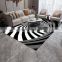 Hot selling carpet bottomless hole 3D printed black vortex rug with new design