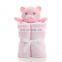 Plush Gift Bear Head Coral Fleece Baby Soothe Blanket For Newborn