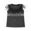 Girl Fringe Shirt Kids Plain Top Tassel T Shirt