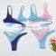 2021 Patchwork Bikini Bandage Crisscross Swimsuit Women Swimwear High Waisted Bathing Suit String Wrap Biquini Sexy Micro Bikini
