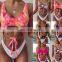 Sexy Bow-Knot Bikinis Ladies One Piece Swimsuit Stitching Chain Belt Solid Swimwear U-neck Hollow Monokinis 2021 Vogue Biquines