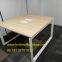 Two person face to face office desk workstation with cabinet