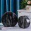 Creative Black Metal Semicircle Flat Jingdezhen Ceramic Vase For Showroom Table Decor