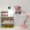 Hotel Room Pink Table Lamp Folding Led Desk Long Swing Arm Adjustable Desk Lamp