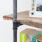 Pipe Shelves Display 2 3 Tiered Layer Ladder  Black Rustic Iron Diy Brackets Wood Floating Wall Mount Industrial Pipe Shelf