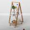 Nordic Shelf  Storage Trolley 3 Tier Kitchen Rolling wooded leg Utility Cart with wood Wheels