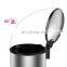Hot selling stainless steel household recycle kitchen trash can with soft closing hotel 3L 5L pedal bin
