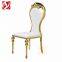 Hotel Luxury Banquet Wedding Chair Gold Stainless Steel Dining Chair For Event Party