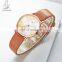 SHENGKE Artistic Lady Wristwatch Characteristic Leaf Vein Pattern Dial Leather Strap Hand Watch K0108L