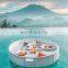 Cusstomized PE Round Rattan Floating Pool Tray Hotel Water Floating Breakfast Serving Tray
