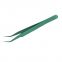Green stainless steel Niezi elbow pointed false eyelash grafting tool assistant tweezers eyelash planting