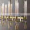Custom Modern Luxury FONTANELLE Rectangular Brass Glass Chandelier for Kitchen Restaurant Living Room Hotel Decorative Lighting