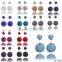 New Design Fashion Style Beautiful Stud Earrings For Lady Double Crystal Stud Earring