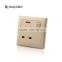 champaign gold color 1 gang uk 3 pin 13A socket switch