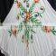 White brush printed long umbrella dress