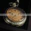 New Mens Stainless Steel Case White Dial Amber Front Antique Pocket Watch with Chain