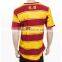 100% Polyester Comfortable Hand Feeling Custom Soccer Jersey Red and Yellow Color Design