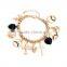multiple charms cross peace bracelet