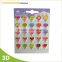 Non-toxic Candy shape 3D custom puffy PVC sticker