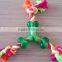 DOG COLORFUL ROPE CHEW TOY WITH TPR BONE SHAPE TOY
