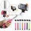 2015 Popular and Mini Monopod Selfie Stick with sillicone rubber case