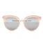 New Cat Eye Round Sunglasses Women Brand Designer Vintage Fashion Mirror Sun Glasses Unique Flat Ladies Sunglasses CC5081