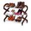 3 layer stainless steel/wooden shoe rack /shoe storage
