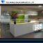 White lighted high glossy elegant beauty salon hotel reception counter