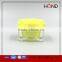 hongding popular hot selling yellow amber plastic square jar lids, acrylic plastic cosmetic bottle and jar set